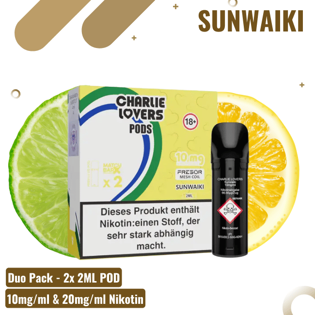 Charlie Lovers Pod - Duopack - Sunwaiki  - 10mg Nikotin