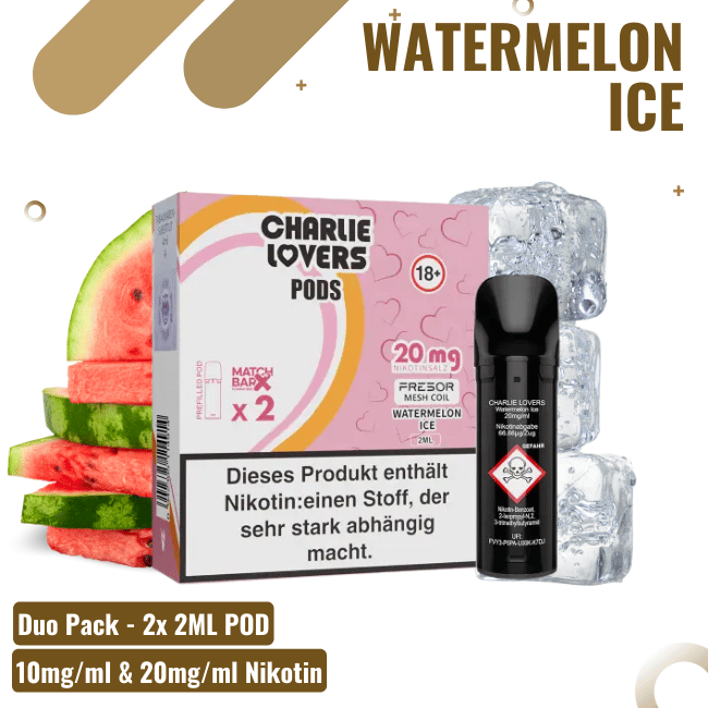 Charlie Lovers Pod - Duopack - Watermelon Ice  - 10mg Nikotin