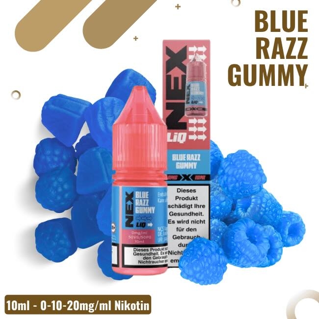 Nexliq Liquid 10ml - Blue Razz Gummy - Nikotinsalz - 0mg Nikotin