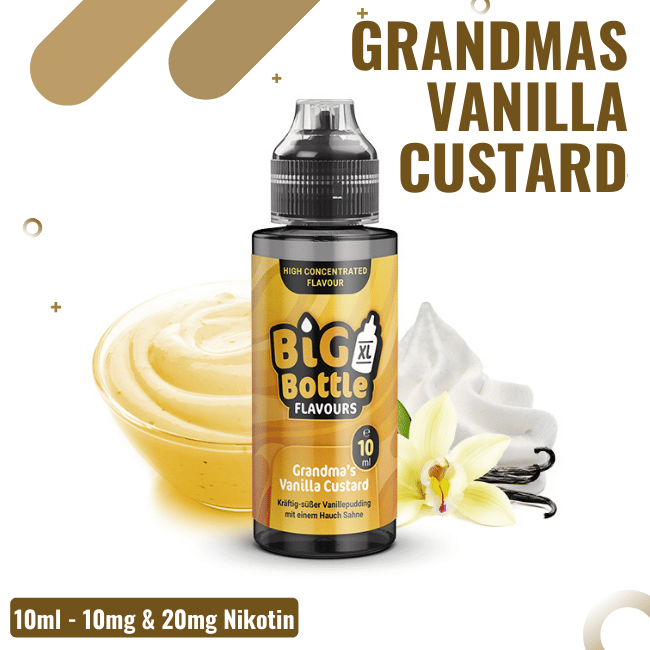 Big Bottle Liquid 10ml - Grandmas Vanilla Custard - NicSalt - 20mg Nikotin