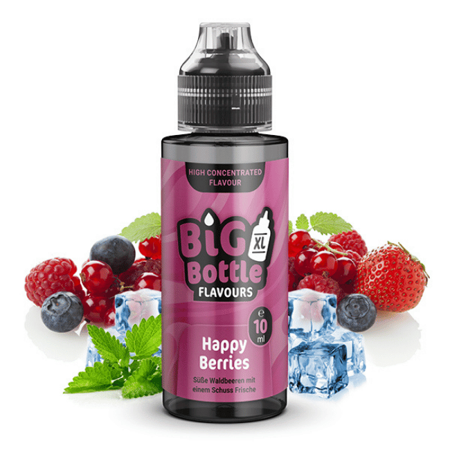 Big Bottle Liquid 10ml - Happy Berries - NicSalt - 10mg Nikotin