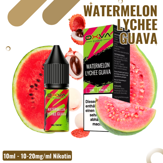 Oxva Liquid NicSalt 10ml - Watermelon Lychee Guava - 20mg...