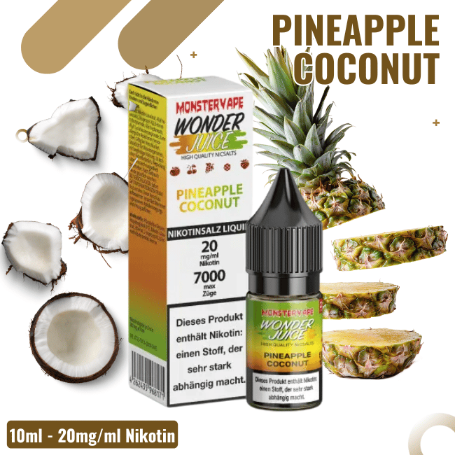 Wonder Juice 7000 Liquid 10ml - Pineapple Coconut - 20mg Nikotin