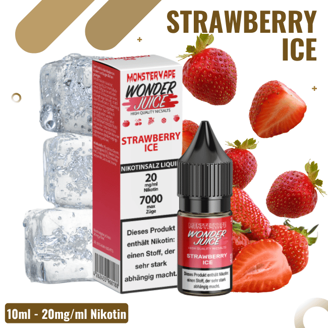 Wonder Juice 7000 Liquid 10ml - Strawberry Ice - 20mg Nikotin