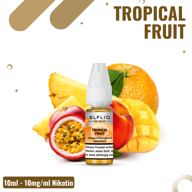 Elf Bar Elfliq 10ml - Tropical Fruit - 10mg Nikotin - NIkotinsalz