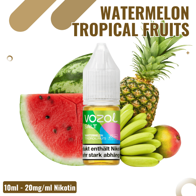 Vozol Liquid NicSalt 10ml - Watermelon Tropical Fruits - 20mg Nikotin