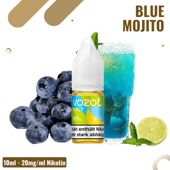 Vozol Liquid NicSalt 10ml - Blue Mojito - 20mg Nikotin