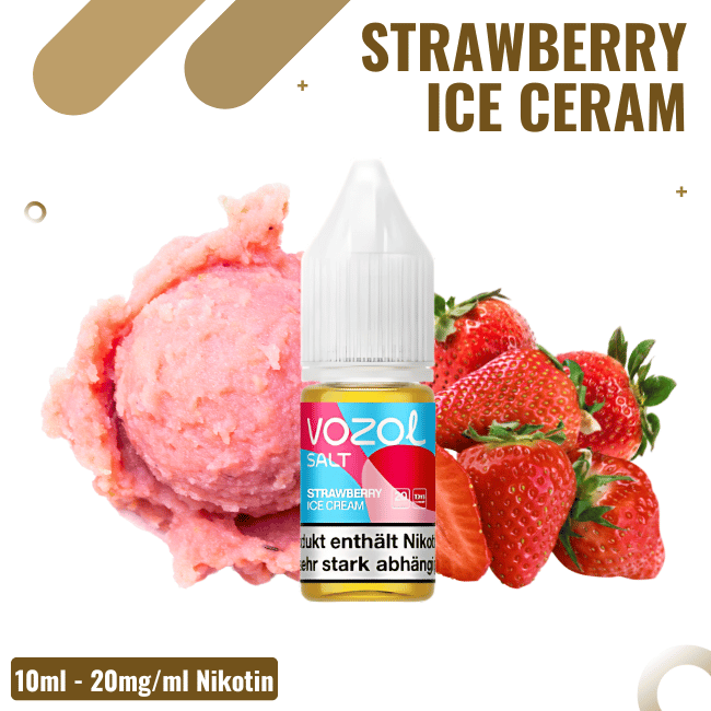 Vozol Liquid NicSalt 10ml - Strawberry Ice Cream - 20mg Nikotin