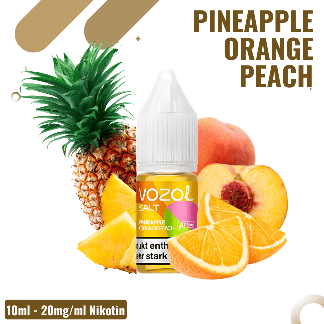 Vozol Liquid NicSalt 10ml - Pineapple Orange Peach - 20mg Nikotin
