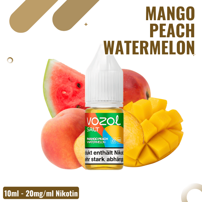 Vozol Liquid NicSalt 10ml - Mango Peach Watermelon - 20mg Nikotin