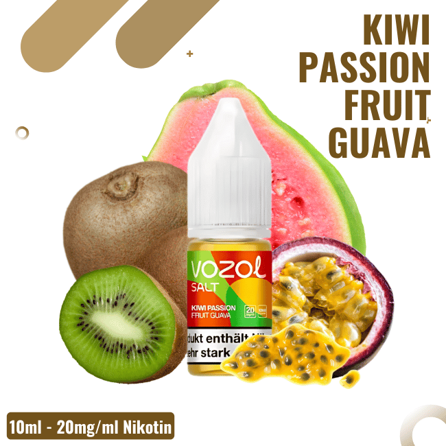 Vozol Liquid NicSalt 10ml - Kiwi Passion Fruit Guava - 20mg Nikotin