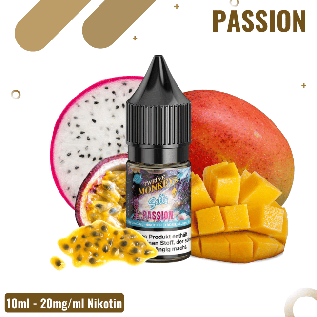 Twelve Monkeys Iced NicSalt 10ml - Passion - 20mg Nikotin