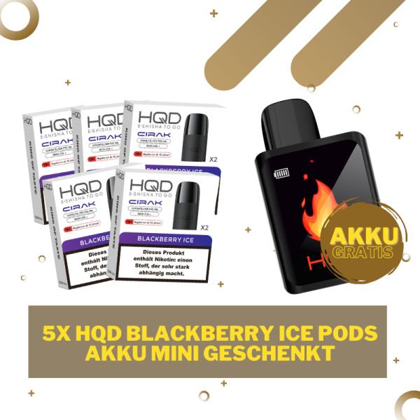 *AKTION* 5x HQD CIRAK Blackberry Ice + Akku Mini - Sonderangebot