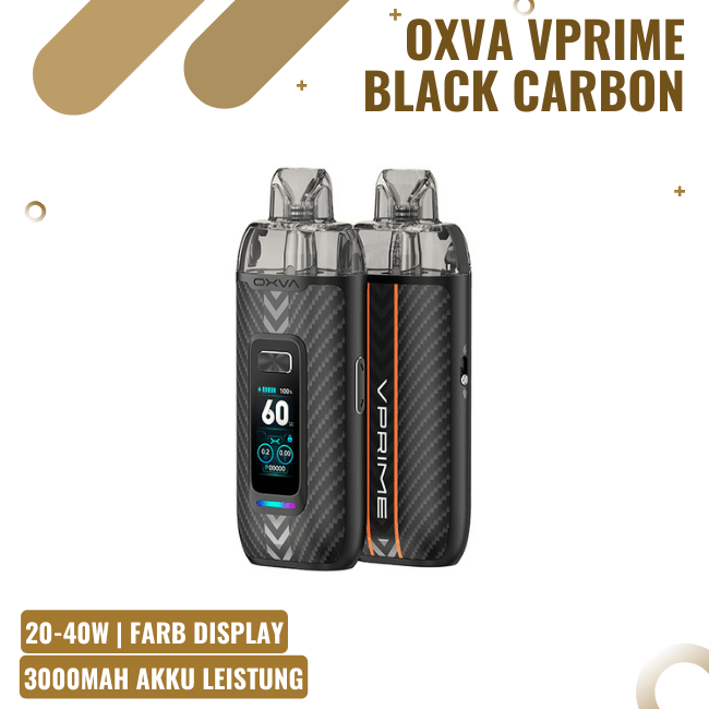 OXVA VPRIME - Pod Kit - Black Carbon
