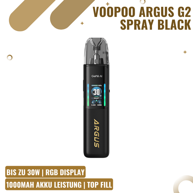 VooPoo Argus G2 Pod Kit - Spray Black