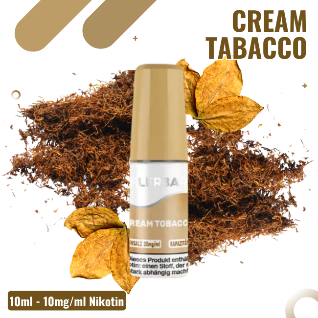Flerbar Liquid Nikotinsalz 10ml - Cream Tobacco - 10mg Nikotin