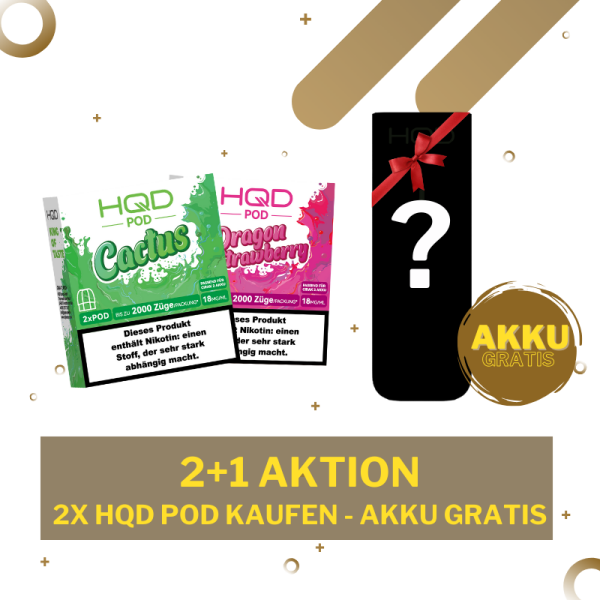 *AKTION* 2x HQD POD KAUFEN - 1x CIRAK 2 AKKU GRATIS