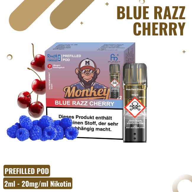 RandM Tornado Blue Razz Cherry Pods - 2er Pack