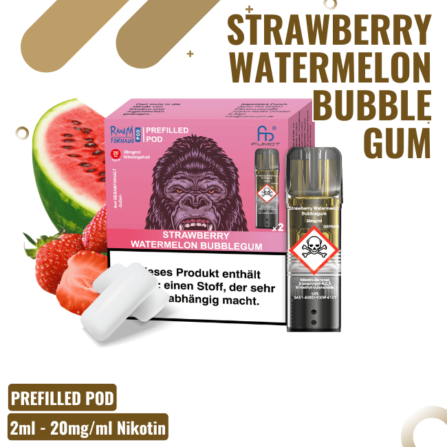 RandM Tornado Strawberry Watermelon Bubblegum Pods - 2er...