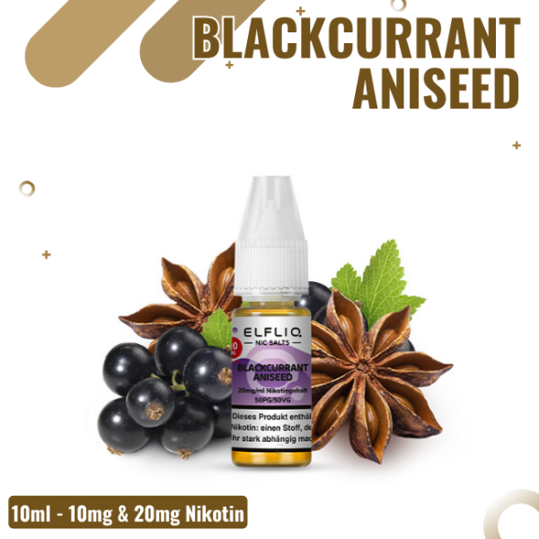 Elf Bar Elfliq 10ml - Blackcurrant Aniseed - NIkotinsalz