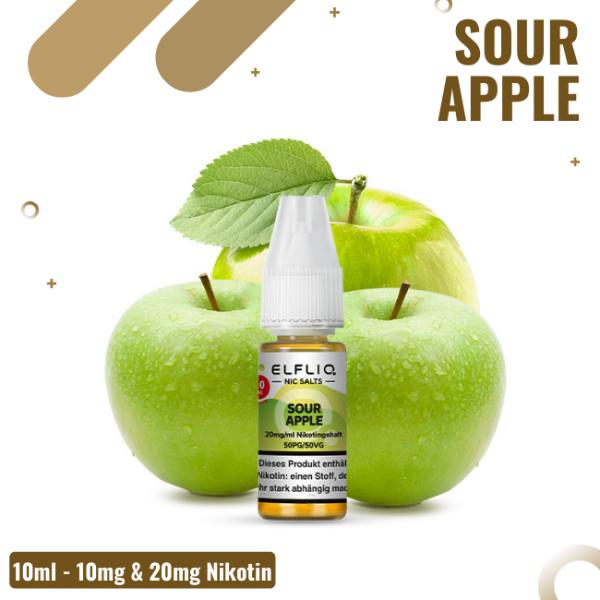 Elf Bar Elfliq 10ml - Sour Apple - NIkotinsalz