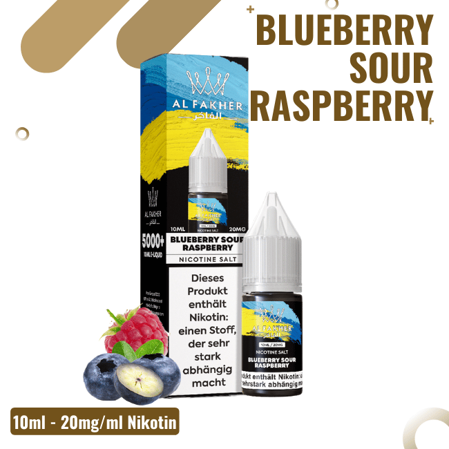 Al Fakher Liquid 10ml - Blueberry Sour Raspberry - 20mg Nikotin