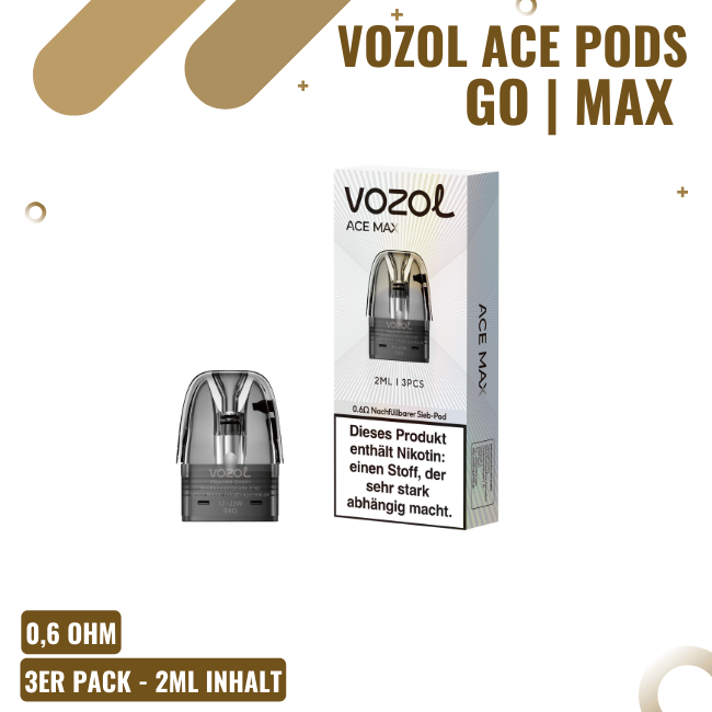 Vozol Ace - Max/Go Refillable Pod - 3er Pack - 0,6 Ohm