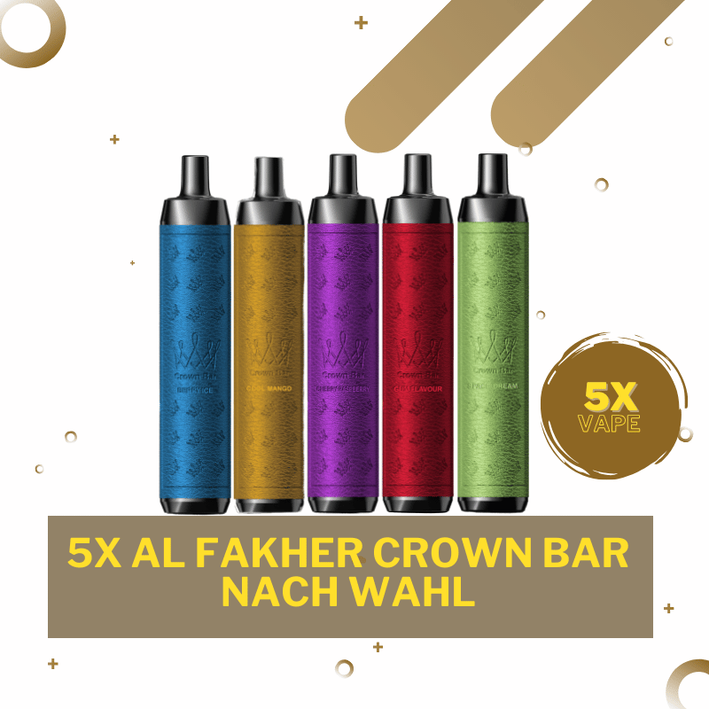 Al Fakher Crown Bar 600 - Vape Bundle - 5 Stück