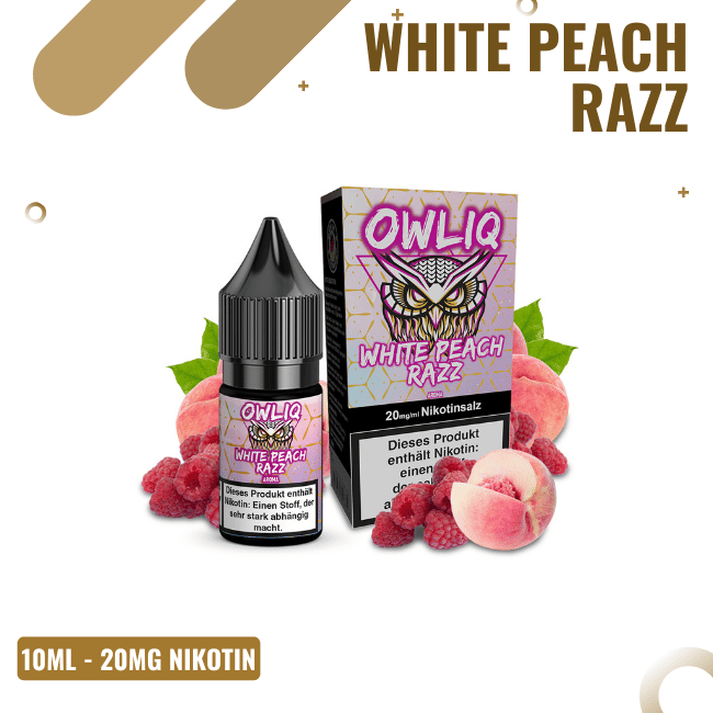 Owliq NicSalt 10ml - White Peach Razz