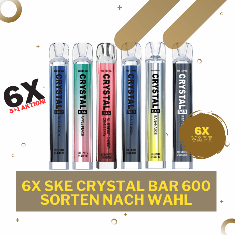 SKE Crystal Bar 600 - Vape Bundle - 5 Stück