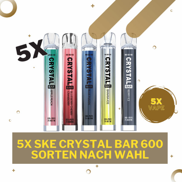 SKE Crystal Bar 600 - Vape Bundle - 5 Stück