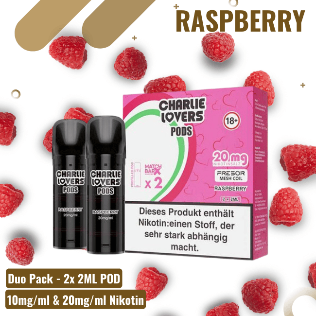 Charlie Lovers Pod - Duopack - Raspberry - 20mg Nikotin