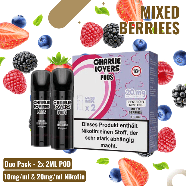 Charlie Lovers Pod - Duopack - Mixed Berries - 20mg Nikotin