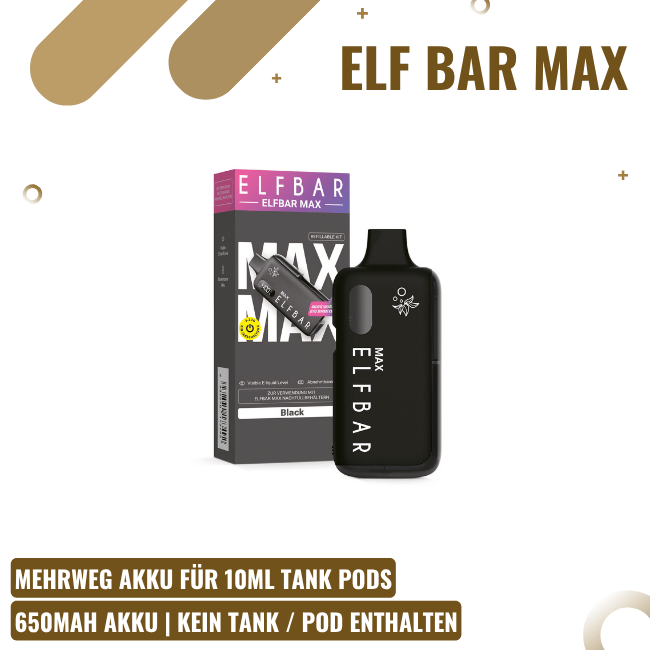 Elf Bar Max Akku - Black - 650mAh