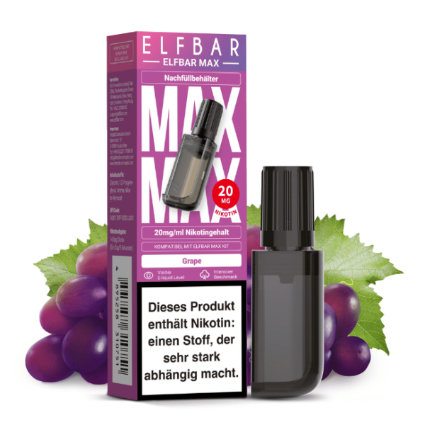 Elfbar Pod Grape Raspberry Elfbar Max Pod Grape – 10ml Nikotinsalz Liquid, 6,99