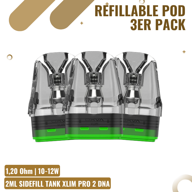 3 OXVA Xlim Pro 2 DNA SS Pods - 1,2 Ohm