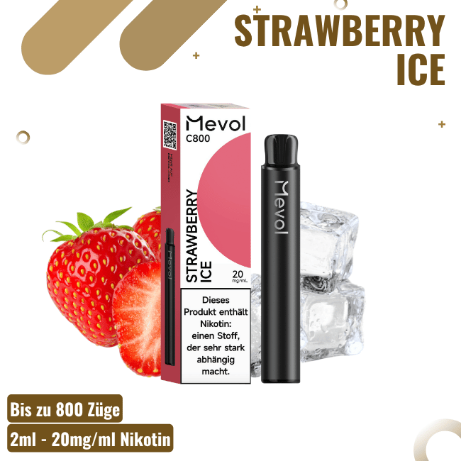 Mevol C800 Vape - Strawberry Ice - 20mg/ml