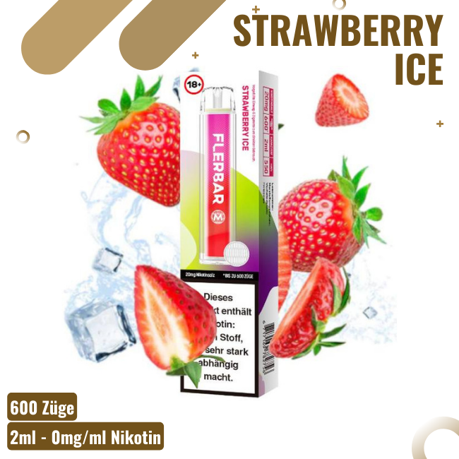 Flerbar 600 - Strawberry Ice - Nikotinfrei