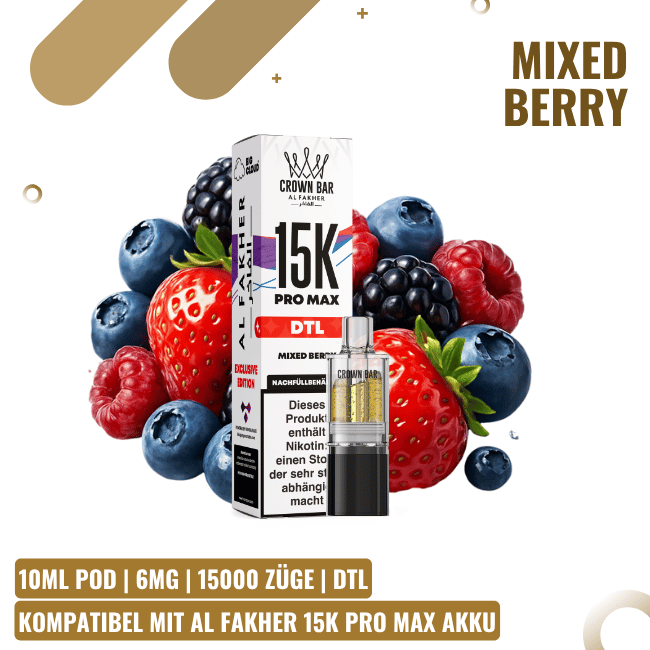 Al Fakher 15K Pro Max Pod 10ml - Mixed Berry - DTL