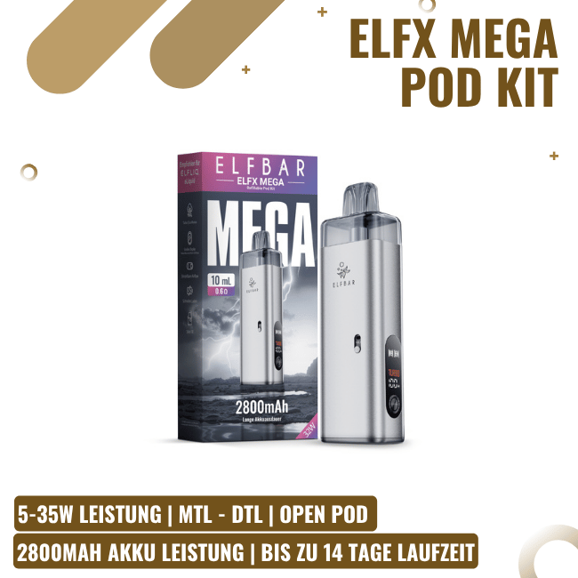 Elf Bar ELFX Mega - Pod Kit - Silver