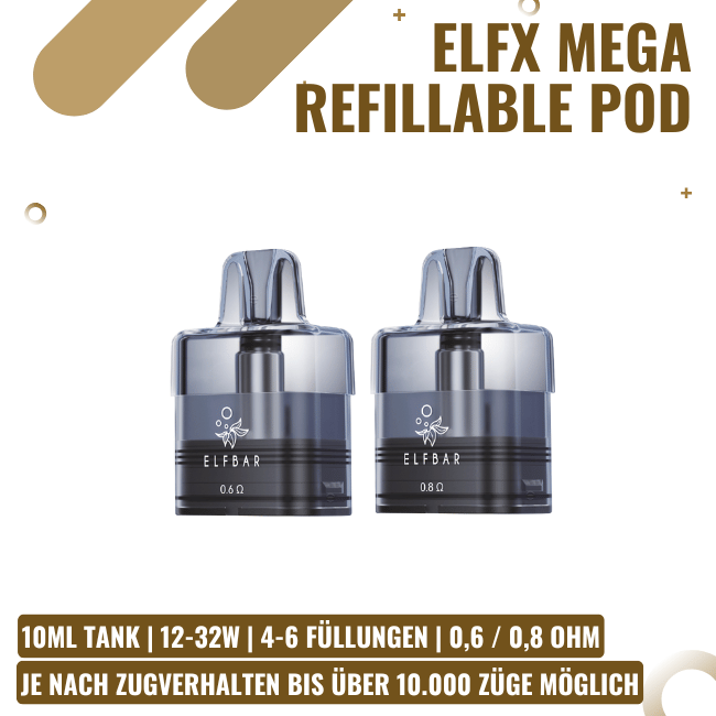 Elf Bar ELFX Mega - Refillable Pod - 10ml
