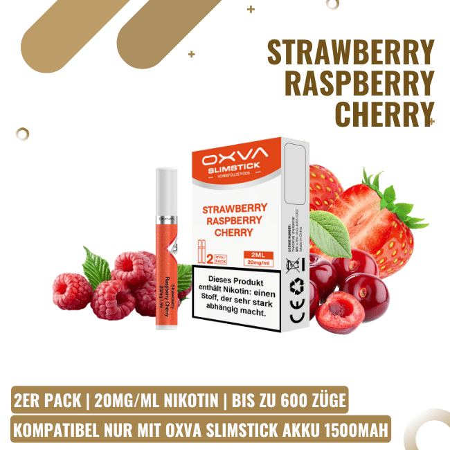 OXVA Slimstick Pods - Strawberry Raspberry Cherry - 2er Pack