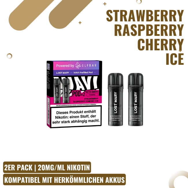 Lost Mary Wavi Pods - Strawberry Raspberry Cherry Ice -...