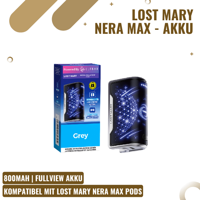 Lost Mary Nera Max 15K - Akku - Grau