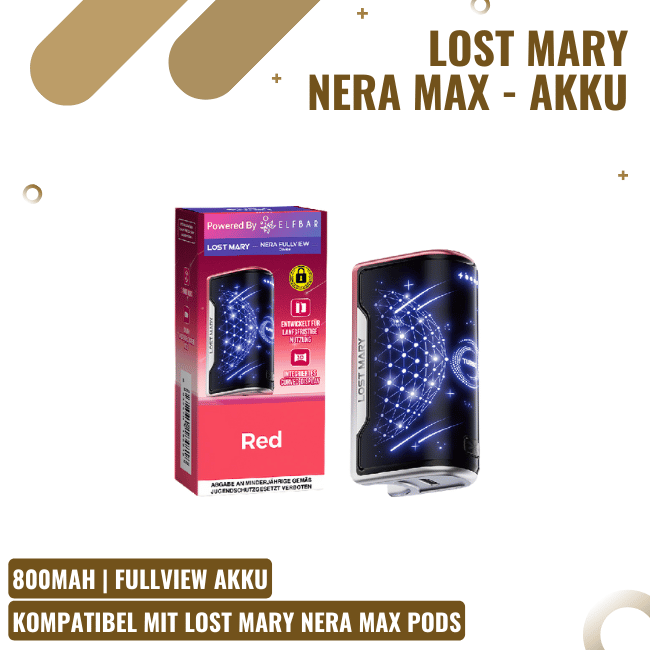 Lost Mary Nera Max 15K - Akku - Rot