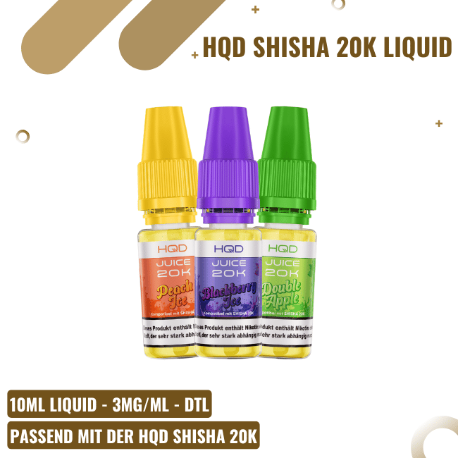 HQD Shisha 20K Liquid - Alle Sorten
