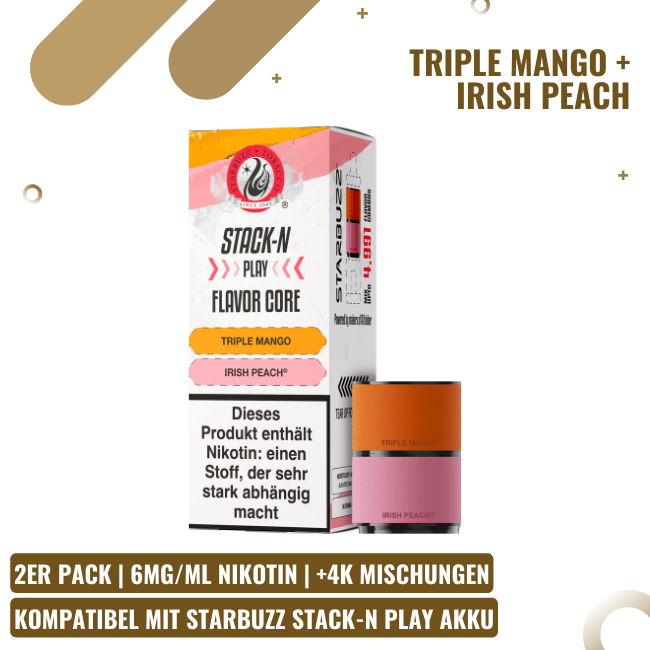 Starbuzz Stack-N Play Pod - Triple Mango + Irish Peach