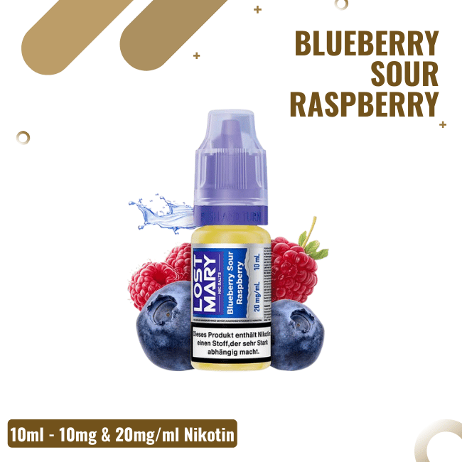 Lost Mary Liquid 10ml - Blueberry Sour Raspberry - 10mg/ml Nikotin