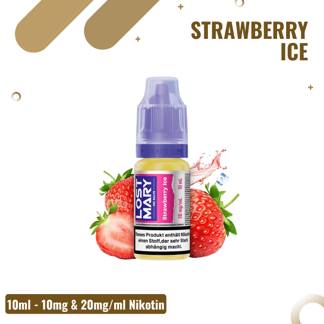 Lost Mary Liquid 10ml - Strawberry Ice - 10mg/ml Nikotin