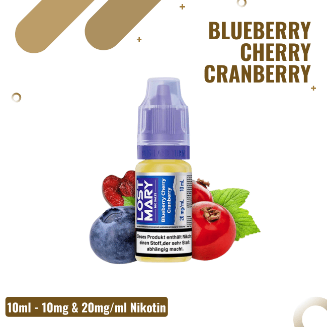 Lost Mary Liquid 10ml - Blueberry Cherry Cranberry - 20mg/ml Nikotin